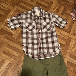 Plaid shirt and shorts